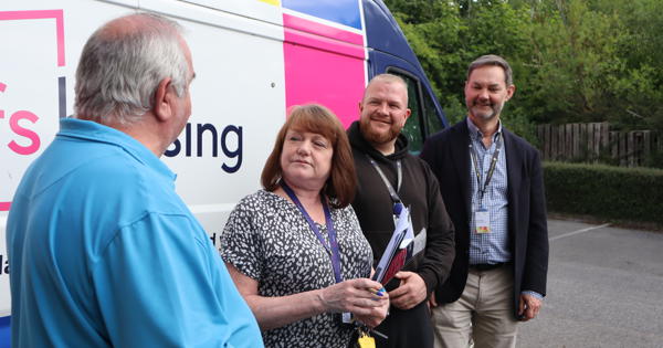 Mark Selby With Customers 2