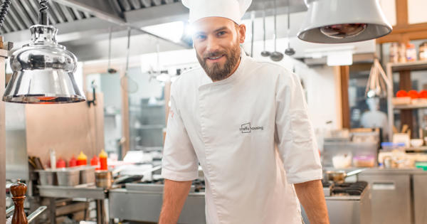 Chef With Staffs Housing Uniform On